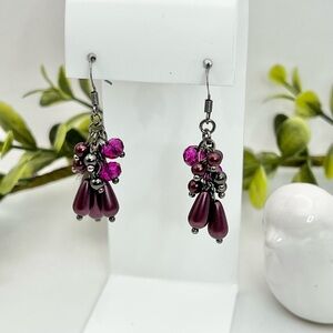 PURPLE BEADED EARRINGS